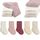 QIYIENDIAN 5 Paare Kleinkind Crew Socken weiche Baumwolle Socken elastische Baby solide Farben für Kinder Jungen Mädchen（Pink,6-12M
