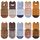 FedMois 5er Pack Baby Kleinkinder ABS rutschfeste Socken Sneaker Socken Tiermotive Baumwolle, Zebra, 5-7 Jahre