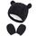 Yixda Neugeborene Baby Mütze und Handschuhe Set Kleinkind Winter Strickmütze Hüte (Schwarz 2, 6-18 Monate)
