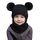 DRESHOW Kinder Wintermütze Warme Schal Schlupfmütze Strickmütze Kapuze Weiche Schalmütze mit Doppelt Bommel Pom Pom Beanie Mütze für Kleinkinder Jungen Mädchen 1-6 Jahre