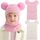 DRESHOW Kinder Wintermütze Warme Schal Schlupfmütze Strickmütze Kapuze Weiche Schalmütze mit Doppelt Bommel Pom Pom Beanie Mütze für Kleinkinder Jungen Mädchen 1-6 Jahre