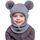 DRESHOW Kinder Wintermütze Warme Schal Schlupfmütze Strickmütze Kapuze Weiche Schalmütze mit Doppelt Bommel Pom Pom Beanie Mütze für Kleinkinder Jungen Mädchen 1-6 Jahre