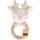 Bieco Baby Ringrassel | Hirsch Ø 10 cm | Länge 17 cm | Rassel Spielzeug mit Holzring | sensorisches Spielzeug | Babyspielzeug 0-6 Monate | Stoffrassel |