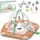 Nukido Spielbogen Baby Interaktiv - 5in1 Krabbeldecke Spielmatte - Krabbelmatte Laufstall Babynestchen für Neugeborene mit Bauchzeit-Kissen - 2 Bögen mit 7 Sensorik-Spielzeugen - Braun