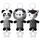 Aolso Kinderwagen Spielzeug, Baby-Hängespielzeug, 3Pcs hängendes Rasselspielzeug, schwarz-weißes Spielzeug, Neugeborenes Autositz-Spielzeug für Jungen und Mädchen (Panda/Fuchs/Löwe)