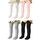 Durio Baby Strumpfhose für Mädchen Baumwolle Kinderstrumpfhose Kinder Strumpfhosen Set Warme Strümpfe Leggings 4 Paar-Weiß Schwarz Hellpink Hellgrau 1-2 Jahre