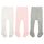 Durio Baby Strumpfhose für Mädchen Baumwolle Kinderstrumpfhose Kinder Strumpfhosen Set Warme Strümpfe Leggings 3 Paar-Weiß Hellpink Hellgrau 2-4 Jahre