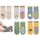 Exemaba Baby Antirutsch Socken 5 Paar Kleinkinder Tiermotive ABS Rutschfeste Sneaker Socken(Beige Dinosaurier,S/6-12M)