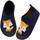 Kyopp Hausschuhe Kinder Junge Mädchen Pantoffeln Atmungsaktive Rutschfest Turnschläppchen Weich Barfussschuhe für Lauflernschuhe Kindergarten Slippers Gr.20-35 (Fuchs Marineblau 32/33EU)