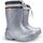 Demar Gummistiefel für Kleinkinder, kleine Kinder, Jungen, Mädchen, 1–9 Jahre, EVA-Schaum, Regenstiefel, warme Wollfutter, Kinder-Gummistiefel, metallisch-grau, 23/25 EU