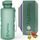 Hydracy Trinkflasche mit Strohhalm und Zeitmarkierung - 2L Wasserflasche - BPA-freie Trinkflasche - Auslaufsichere Sportflasche - Kondensationsfrei für Sport und Outdoor