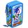 Clondo Federmäppchen Kinder, für Sonic Fan, 45 Schulzubehör, 3 Reißverschlüsse, organisierte Fächer, Buntstifte, Filzstifte, Kleber, Schere, Jungen