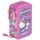 Clondo 3-Fach Federmäppchen Mädchen Gefüllt für Hello Kitty Kuromi Fan – Schulmäppchen Set 46 Teile mit Radierbaren Stiften, Filzstiften, Buntstiften – ideal für Schule & als Geschenk