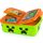 Minecraft Brotdose Kinder - Lunchbox mit 3 Fächern und Clip-Verschlüssen, Bento Snackbox aus Kunststoff für Kindergarten, Schule und Freizeit - Vesperdose robust & leicht zu öffnen