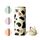 BOTTLE BOTTLE Edelstahl Trinkflasche mit Strohhalm 500ml, auslaufsichere Sportwasserflasche, ideal für Schule, Büro, Wandern und Ausflüge, BPA-frei (Cow)
