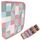 itenga Schüler-Etui 28 teilig gefüllt 1-Zipper Federmäppchen für Jungen und Mädchen (Muster Pastell)
