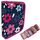 itenga Schüler-Etui 28 teilig gefüllt 1-Zipper Federmäppchen für Jungen und Mädchen (Blumen)