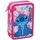 3-Fach Federmäppchen für Stitch Fan – 44-teilig, komplett gefüllt, inklusive Stifte, Bleistifte, Filzstifte, Buntstifte, Scheren – Grundschule und Geschenk – Offizielles Gadget für Kinder