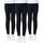 Domee Mädchen Leggings Lang Hosen Baumwoll Einfarbig 3er-Pack Schwarz 152-158 (Herstellergröße 160)