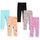 Amazon Essentials Mädchen Leggings, 5er-Pack, Aquablau/Hellrosa Früchte/Purpur Muscheln/Rosa/Schwarz, 6-7 Jahre