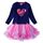 VIKITA Kleider Mädchen Langarm Kleid Baumwolle Bunt Print Stickerei Winter Kleidung Lh4560Blue 3T