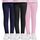 DDOBB Leggings Mädchen, High Waist Leggins Kinder Sportleggins Lange 3er-Pack, Weich Elastisch Basic Sporthose Blickdichte Hose für Tanz Yoga Alltag(Schwarz+Navy+Rosa, S=(4-6 Jahre))