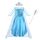 Vicloon Elsa kostüm mädchen, 3pcs Elsa Kleid Kinder Set mit Krone Diadem Zauberstab,Halloween Weihnachten Geburtstag Party Kostüm,kostüm mädchen-Blue