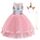 URAQT Mädchen Prinzessin Kleid, Mädchen Einhorn Cosplay Karneval Verkleidung Party Hochzeit Prinzessin Kleid mit Halskette und Stirnband, 150CM, Rosa