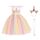 URAQT Mädchen Prinzessin Kleid, Mädchen Einhorn Cosplay Karneval Verkleidung Party Hochzeit Prinzessin Kleid mit Halskette und Stirnband, 140CM, Gelb