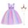 URAQT Mädchen Prinzessin Kleid, Mädchen Einhorn Cosplay Karneval Verkleidung Party Hochzeit Prinzessin Kleid mit Halskette und Stirnband, 130CM, Lila