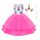 URAQT Kinder Einhorn Kostüm Kleid, Mädchen Einhorn Rock, Blumen Mädchen Ärmellos Partykleid mit Geburtstagskleid Festkleid Einhornhalskette und Einhornhaarband, 110cm, Rose Red