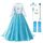 URAQT Kostüm Kinder Mädchen, 6-teiliges Set Kinder Prinzessin Kleid mit Krone Diadem Handschuhe Zauberstab usw für Weihnachten Karneval Halloween Rollenspiel(110)