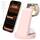 3 in 1 für iPhone Ladestation Schnelles Kabelloses Ladegerät - Wireless Charger für iPhone 17 Air 16e 16 15 14 13 12 11 X Pro Max & für Apple Watch und für Air Pods 4 3 2 Pro mit 18W Adapter (Rosa)
