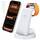 3 in 1 für iPhone Ladestation Schnelles Kabelloses Ladegerät - Wireless Charger für iPhone 17 Air 16e 16 15 14 13 12 11 X Pro Max & für Apple Watch und für Air Pods 4 3 2 Pro mit 18W Adapter (Weiß)