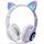 AXFEE Kinderkopfhörer Bluetooth, Katzenohr Over-Ear mit LED-Licht, Faltbar, Stereo, Kabellos mit Mikrofon, Micro SD/TF für Handy/Tablet/PC