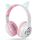 AXFEE Bluetooth-Kopfhörer Mit Katzenohren für Kinder, Bluetooth 5.3 Over-Ear Kopfhörer mit LED-Leuchten, Kabellos/Verkabelt, 99DB, Faltbarer Kinder-Kopfhörer für PC,Handy, Studium, Reisen(Weiß