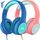 EarFun Kinder Kopfhörer, 2er-Pack, Kopfhörer Kinder mit Kabel, 85/94dB Lautstärkenbegrenzer, verstellbar, Stereo Sound, HD-Mikrofon, Audio-Sharing, Over-Ear Kinderkopfhörer für Schule/Tablet/Reisen