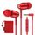 LUDOS OMNITONE Kopfhörer In Ear Kopfhörer mit Kabel und Mikrofon, 5 Jahre Garantie, In Ear Ohrhörer, 3,5 mm Klinkenstecker Earbuds, Satte Bässe Earphones, Headphones für iPhone, iPad, Samsung - Rot