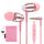 LUDOS OMNITONE Kopfhörer In Ear Kopfhörer mit Kabel und Mikrofon, 5 Jahre Garantie, In Ear Ohrhörer, 3,5 mm Klinkenstecker Earbuds, Satte Bässe Earphones, Headphones für iPhone, iPad, Samsung - Rosa