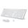 iClever Tastatur Maus Set Kabellos, Wiederaufladbare Kabellose Tastatur und Maus, Deutsch QWERTZ Layout, 2.4 GHz Funk Tastatur mit Maus für PC/Laptop/Smart TV, Weiß