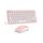 TECKNET Kabelloses Tastatur Maus Set, Deutsch QWERTZ Layout, 2.4 GHz Funk Mini Tastatur Mouse, 15m Reichweite Verbindung, Wireless Leise Funktastatur mit Maus für PC, Laptop, Smart TV, Rosa