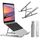 AiTodos® Laptop Ständer, Aluminiumlegierung, Laptop Ständer 6 Gänge Anpassen, Leicht, rutschfest, Faltbarer Tragbarer, Laptopständer - Einfache Wärmeableitung(Grau)