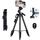 Rollei Smartphone Stativ Traveler, Handy Stativ mit Fernauslöser 120cm Aluminium Dreibeinstativ für Smart Phone Flexible Leicht Schwarz Tripod mit Smartphone-Halterung für iPhone Huawei Samsung