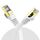 Veetop Cat 7 Lan kabel flach 10Gbps Netzwerkkabel Internet Ethernet Patch mit vergoldetem RJ45 (1m, Weiß)