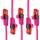 BIGtec LAN Kabel 2m Netzwerkkabel pink - 5 Stück - Gigabit Ethernet Kabel RJ45 Stecker Patchkabel für Patchpanel Netzwerk Switch Gaming kompatibel Playstation 5 PS5 XBOX Nintendo Switch 2-Station