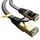 VOIETOLT Cat 8 Lan Kabel, Flaches 40Gbps/2000Mhz Netzwerkkabel Ethernet Kabel, S/FTP RJ45 Gigabit Geflecht Patchkabel (Braided, 2Meter)