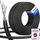 HB-DIGITAL 10m CAT 7 Outdoor Netzwerkkabel für direkte Erdverlegung -GHMT Zertifiziert- S/FTP AWG23 reines Kupfer Doppelmantel PVC + LLDPE PoE 10Gbit/s Ethernet Kabel für Außenbereich - Schwarz