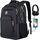 marcello Rucksack Damen,Laptop Rucksäcke mit USB-Ladeanschluss für Arbeit Schule Uni Schulrucksack für Jungen Teenager mit Laptopfach & Anti Diebstahl Tasche (Retro-schwarz, 15,6 Zoll)