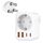 Denlane Adapter Südafrika, 5 in 1 Reiseadapter Südafrika mit 1 AC & 2 USB-C & 2 USB-A(3.4A), 3-Polig Stecker für Südafrika, Lesotho, Mosambik, Namibia, Swasiland, Simbabwe - Reisestecker Typ M