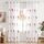 MIULEE Wohnzimmer Gardinen Transparent mit Terrakotta und Weiss Blätter Muster, Modern Stickerei Gardinen Ösen für Schlafzimmer Deko, 2er Set Schöne Blätter Muster Vorhang Fenster H 260 x B 140